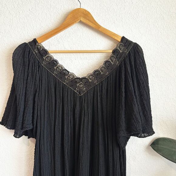 VTG Lindsey Blake intimate Kaftan One Size Coverup Bohemian Hippie Gauzy Maxi - Picture 5 of 8